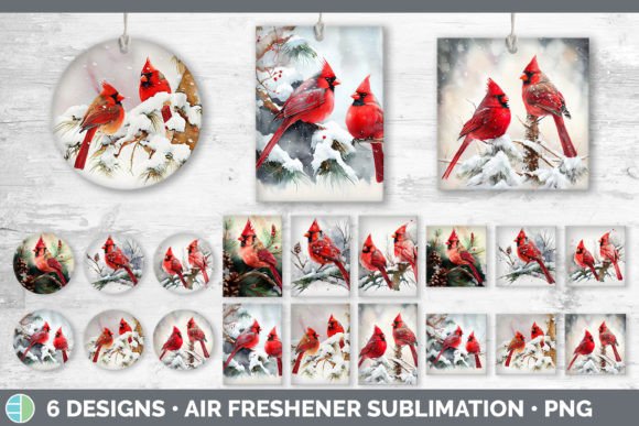 Christmas Cardinal Air Freshener Subli: Festive Illustrations