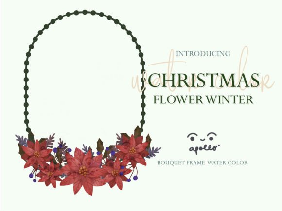 Christmas Flower Winter Frame 05: Premium Illustrations