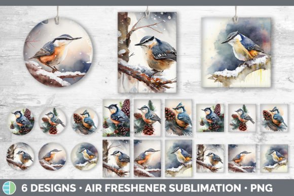 Christmas Nuthatch Air Freshener Subli: Top Illustrations