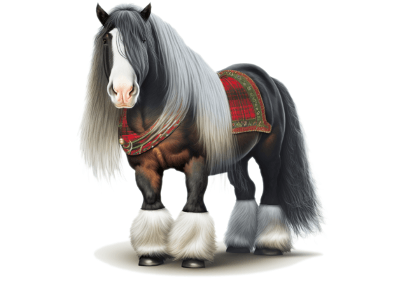 Christmas Shire Horse: Premium Illustrations for Xmas