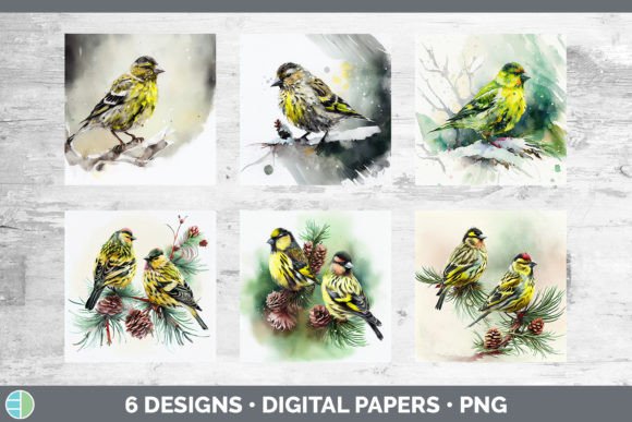 Christmas Siskin Backgrounds: Fresh Illustrations