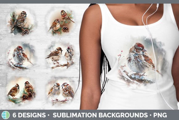 Christmas Sparrow Background Grunge Su: Illustrations Review