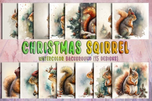 Christmas Squirrel Watercolor Background Illustrations Review