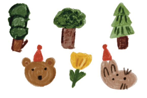 Christmas Tree and Animal Santa Illustrations Review