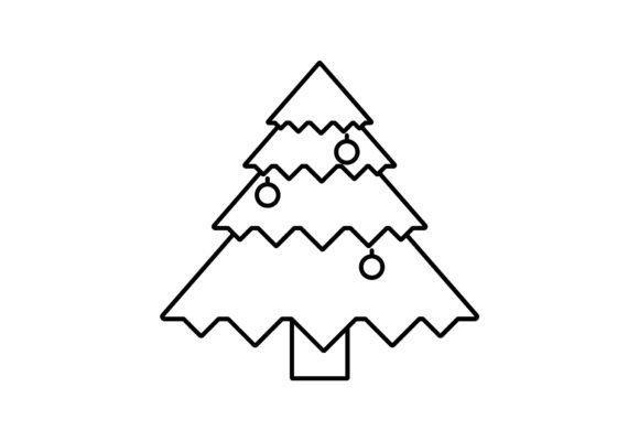 Christmas Tree Outline Vector: Illustrations for Branding