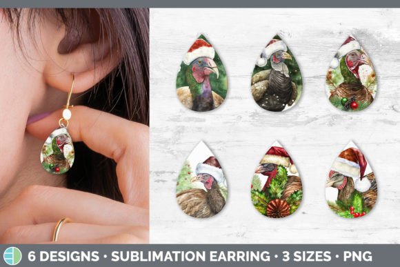 Christmas Turkey Teardrop Earring Subl Illustrations Review