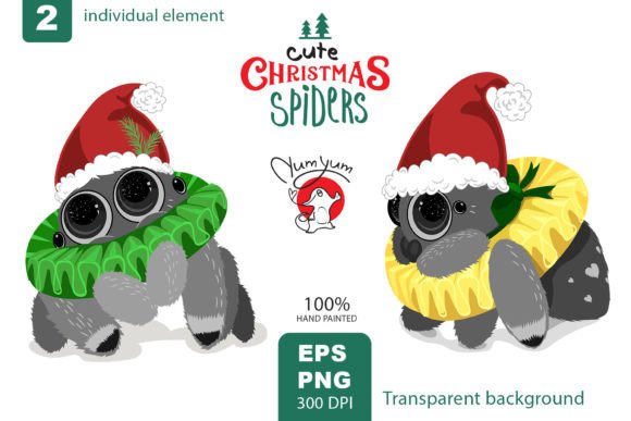 Cute Christmas Spiders: Fresh Illustrations for Holiday Blogs