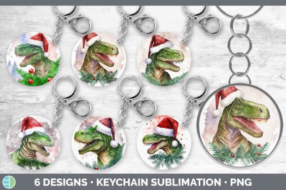 Dino Christmas Keychain Illustrations Review