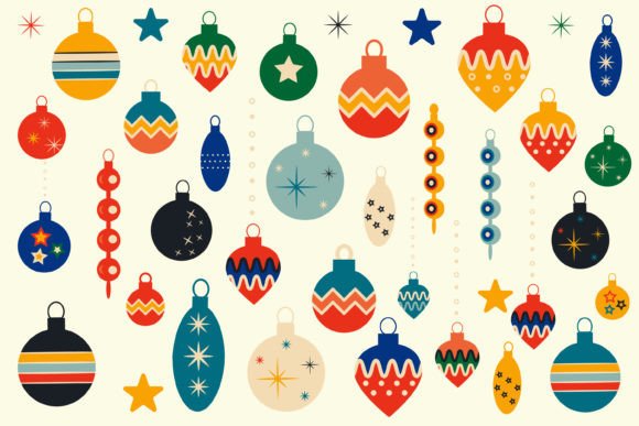 Retro Christmas Tree Toys: Illustrations for Branding