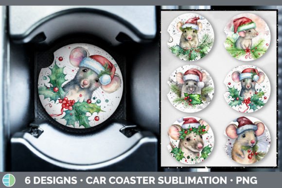 Review: Christmas Mouse Car Coaster Sublimatio Illustrations