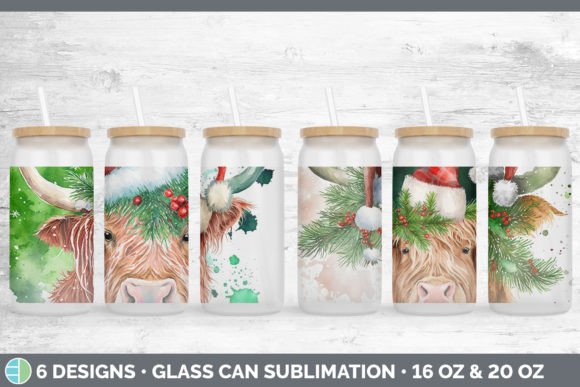 Reviewing the Christmas Highland Cow Glass Can Subli Design