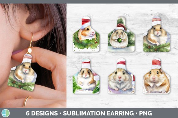 Santa Hamster Cow Tag: Festive Illustrations