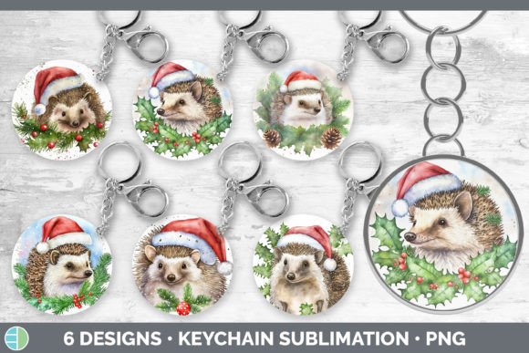 Santa Hedgehog Keychain Illustrations Review