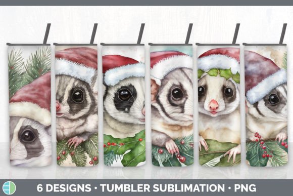 Santa Sugar Glider Tumbler Sub Illustrations