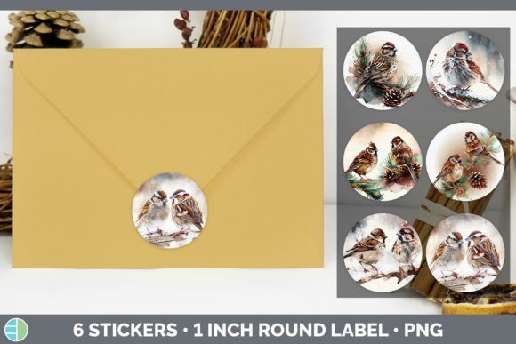 Sparrow Christmas Stickers: Festive Illustrations